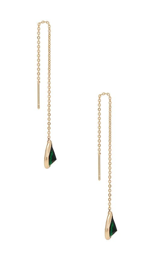 Barely There Chain Earrings in Green - Ettika - Modalova