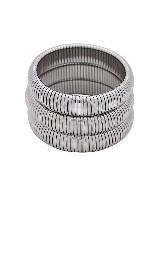 Flex Snake Chain Stretch Bracelet Set in Metallic - Ettika - Modalova