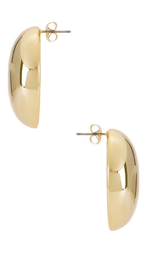 Smooth Dome Earrings in Metallic - Ettika - Modalova