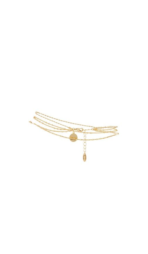 Crystal Dipped Chain Anklet in Metallic - Ettika - Modalova