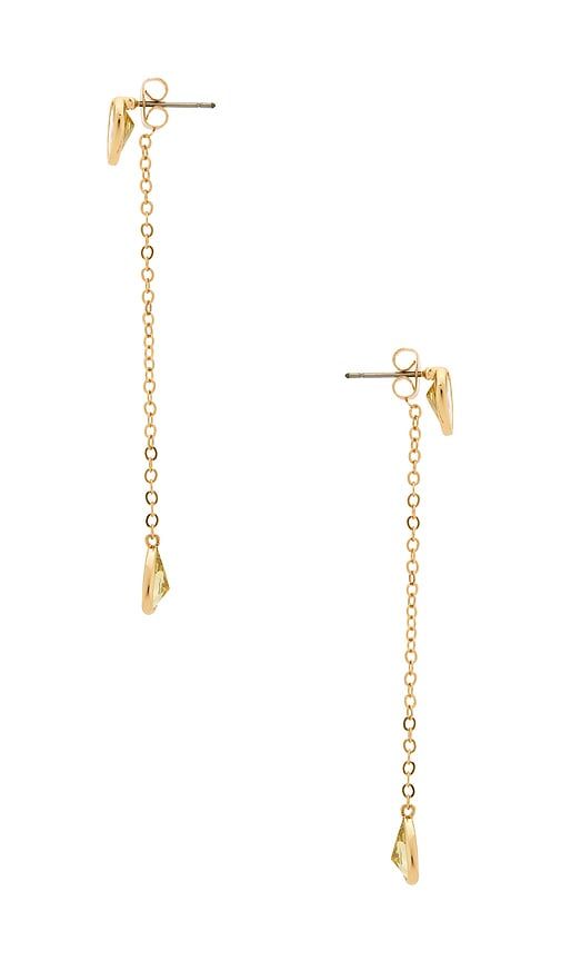 Radiant Gem Linear Chain Drop Earrings in Metallic - Ettika - Modalova