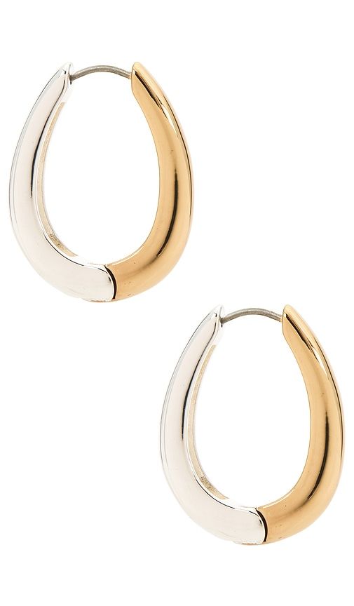 Metallic Mix Medium Hoop Earrings in Metallic - Ettika - Modalova