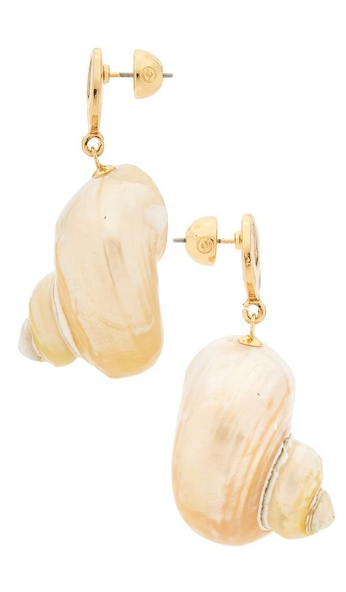 Sunken Treasure Shell Drop Earrings in Metallic - Ettika - Modalova