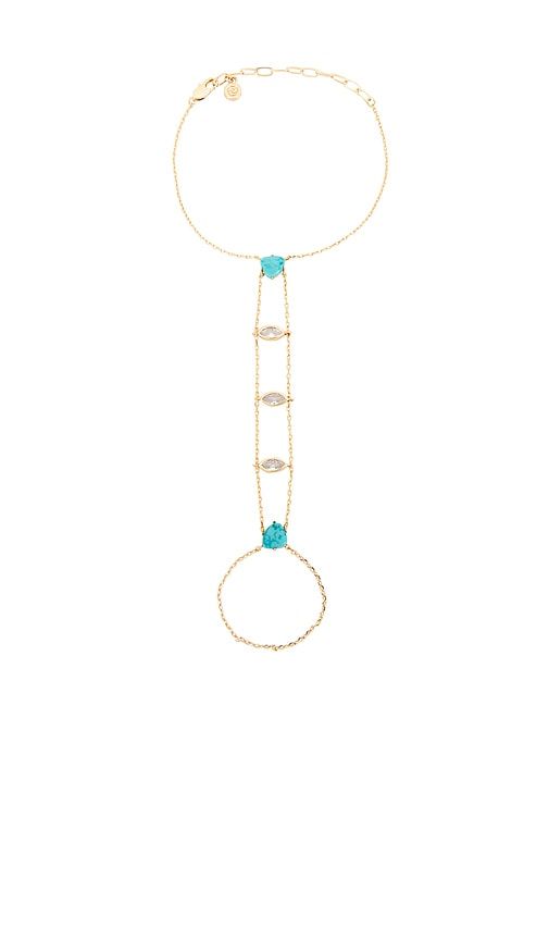 Turquoise Solstice Hand Chain in Metallic - Ettika - Modalova