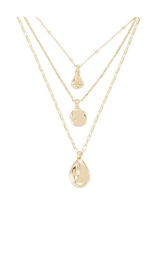 Circle Flow Layered Necklace Set in Metallic - Ettika - Modalova