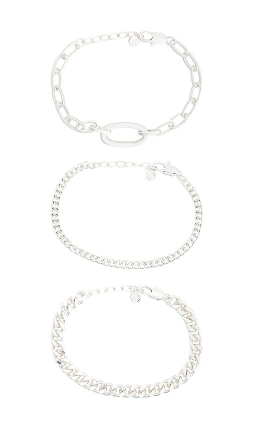 Chain Game Bracelet Set in Metallic - Ettika - Modalova