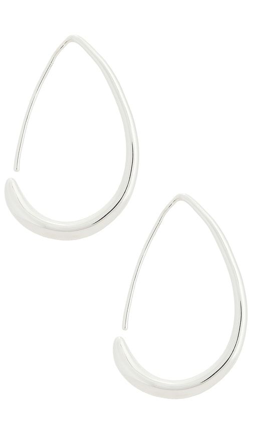 Simple Threader Hoop Earrings in Metallic - Ettika - Modalova
