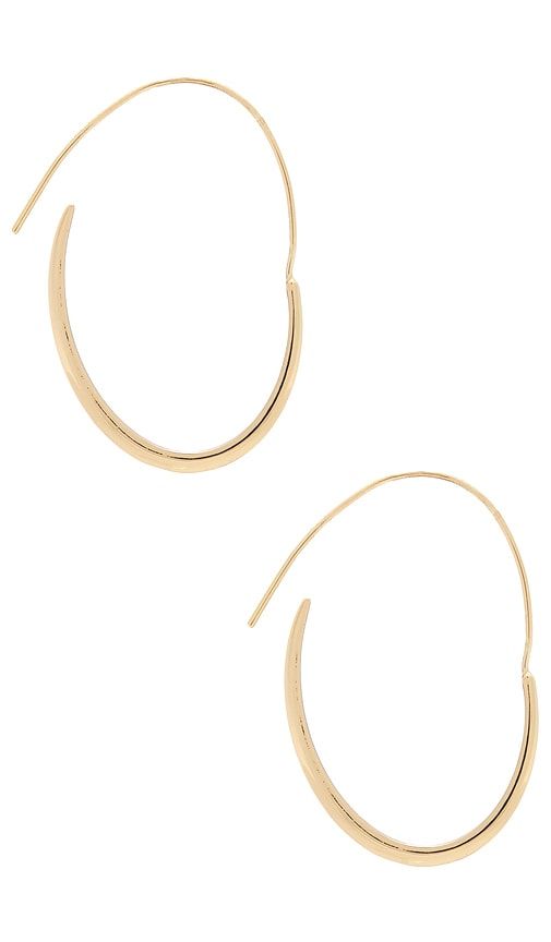Oval Threader Hoops in Metallic - Ettika - Modalova