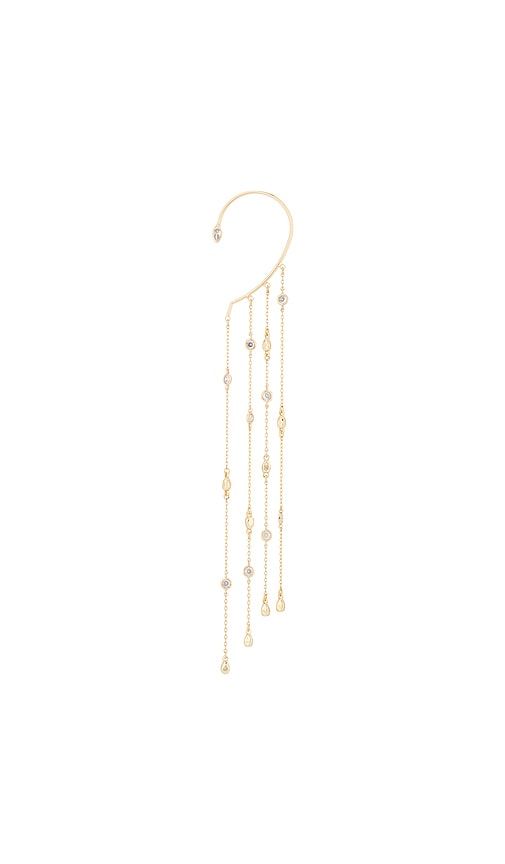 Linear Chains Statement Ear Cuff in Metallic - Ettika - Modalova