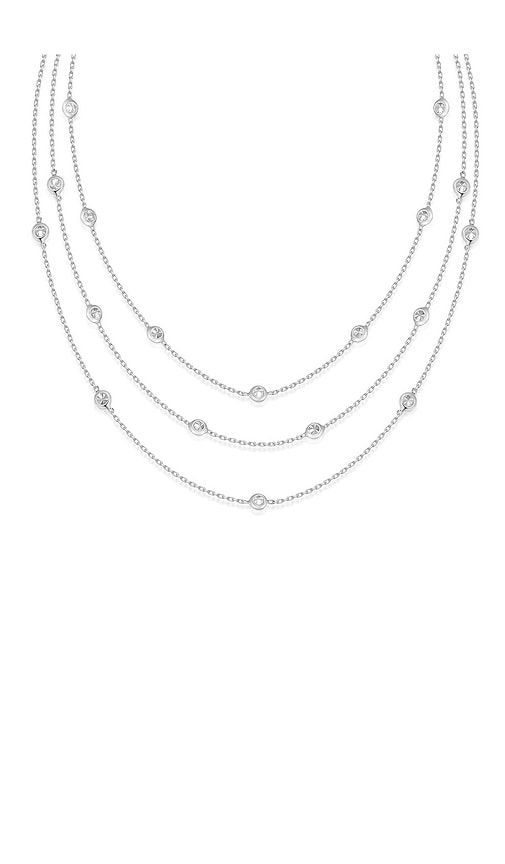 Crystal Dot Layered Necklace in Metallic - Ettika - Modalova