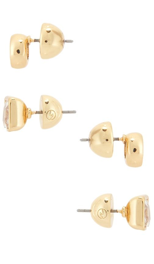 Classic Pairs Crystal Stud Set in Metallic - Ettika - Modalova