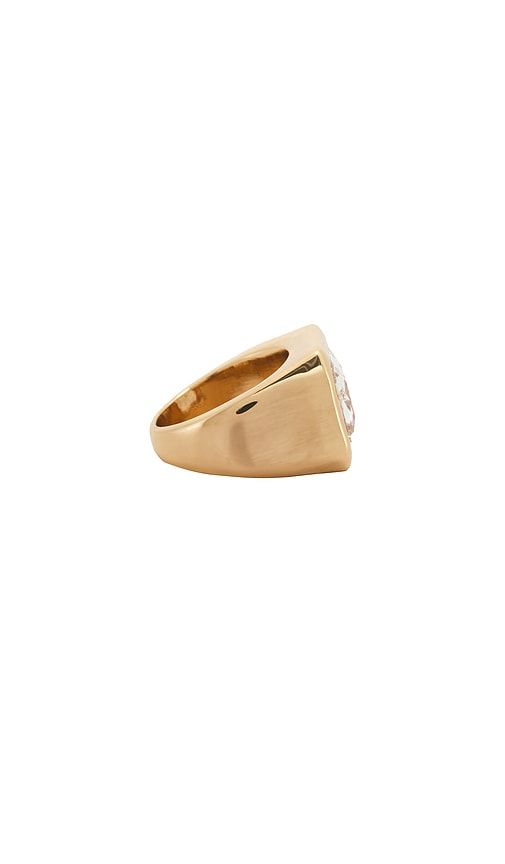 Crystal Signet Ring in Metallic . - size 5 (also in 6, 7, 8) - Ettika - Modalova