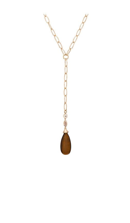 Teardrop Stone Lariat in Metallic Gold - Ettika - Modalova