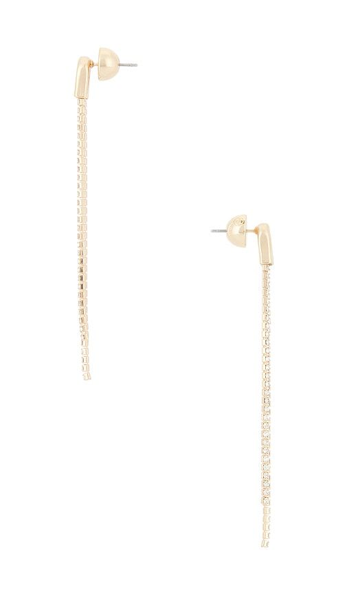 Double Chain Drop Earrings in Metallic - Ettika - Modalova