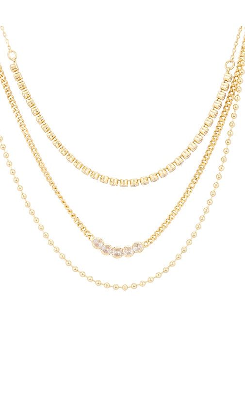 Crystal Layers Necklace in Metallic - Ettika - Modalova