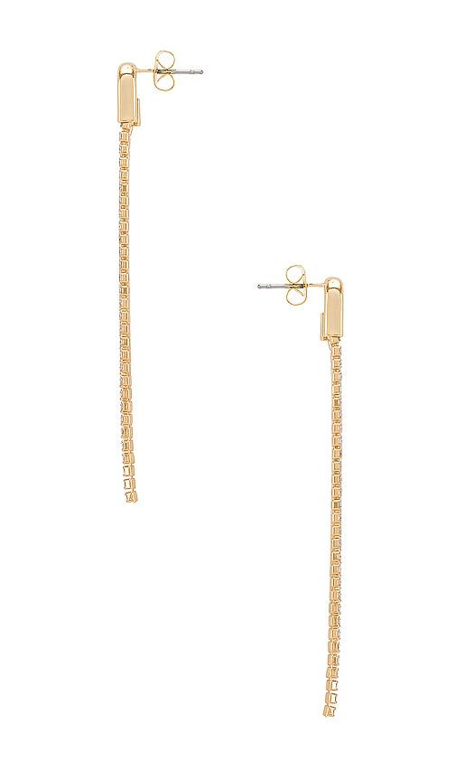 Double Chain Drop Earring in Metallic - Ettika - Modalova