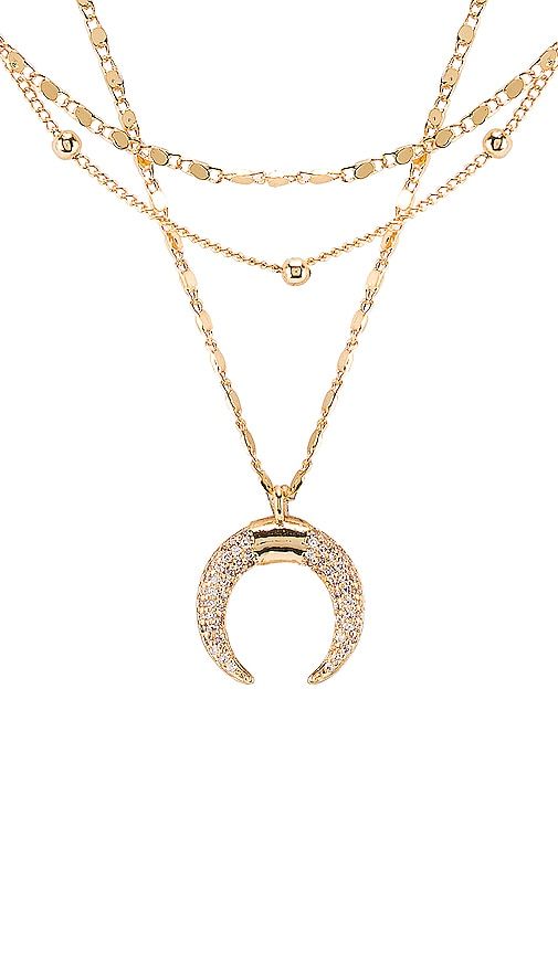 Layered Moon Necklace in Metallic - Ettika - Modalova