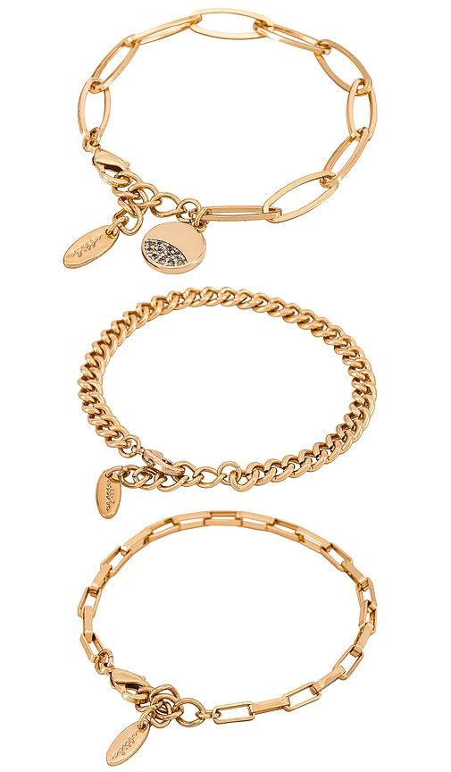 Chain Bracelet Set in Metallic - Ettika - Modalova