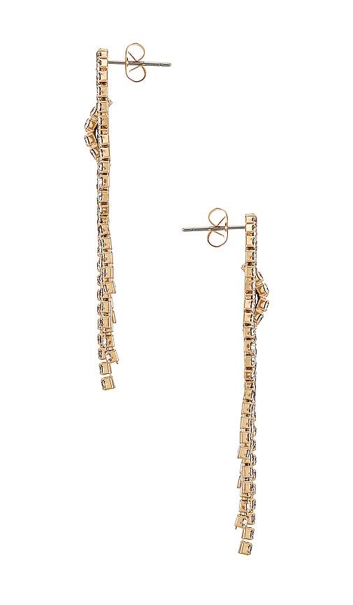 Crystal Fringe Earrings in Metallic Gold - Ettika - Modalova