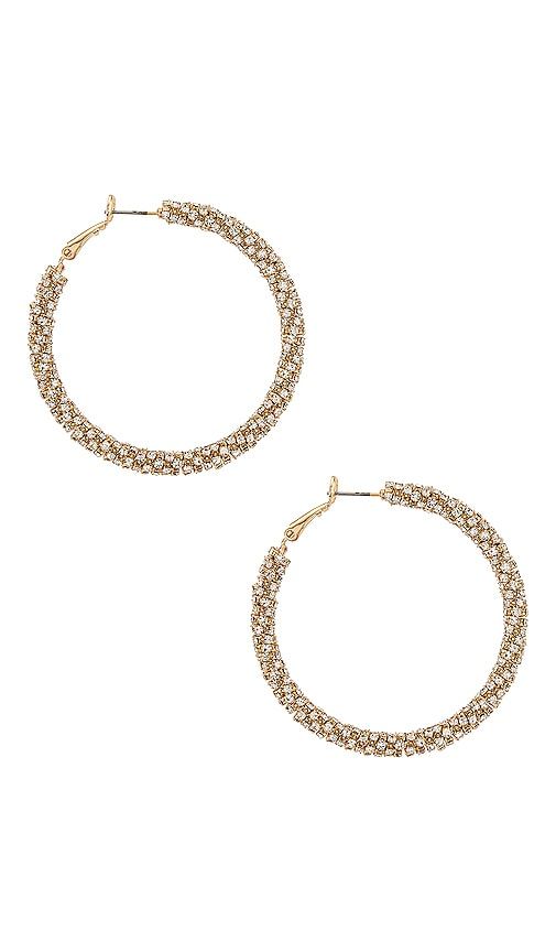 Crystal Hoop Earrings in Metallic - Ettika - Modalova