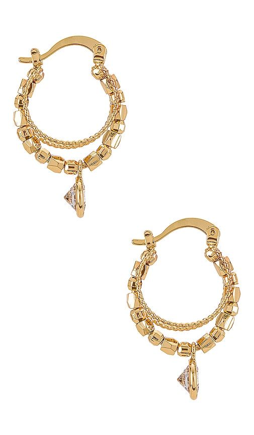 Embellished Hoop Earrings in Metallic - Ettika - Modalova