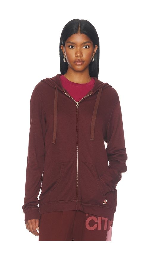 Lux Zip Hoodie in Rusty in Rust. - size 1 (also in 2, 3, 4) - Free City - Modalova