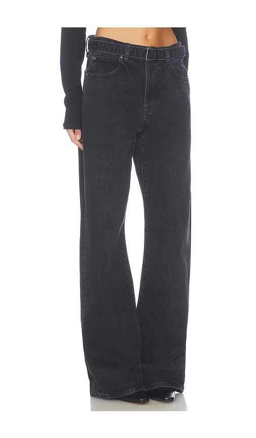The Belted Loose Jeans in Black. - size 24 (also in 31, 32, 34) - FRAME - Modalova