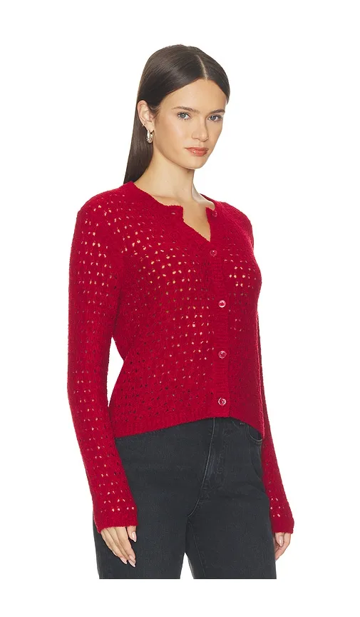 The Chenille Cardi in Red. - size L (also in M, S, XS) - FRAME - Modalova