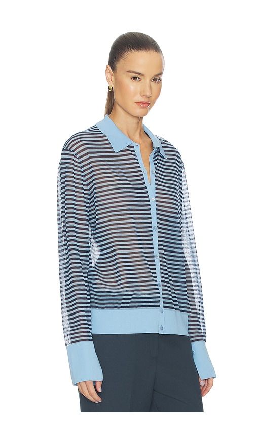 The Collared Cardi in Blue. - size L (also in M, S) - FRAME - Modalova