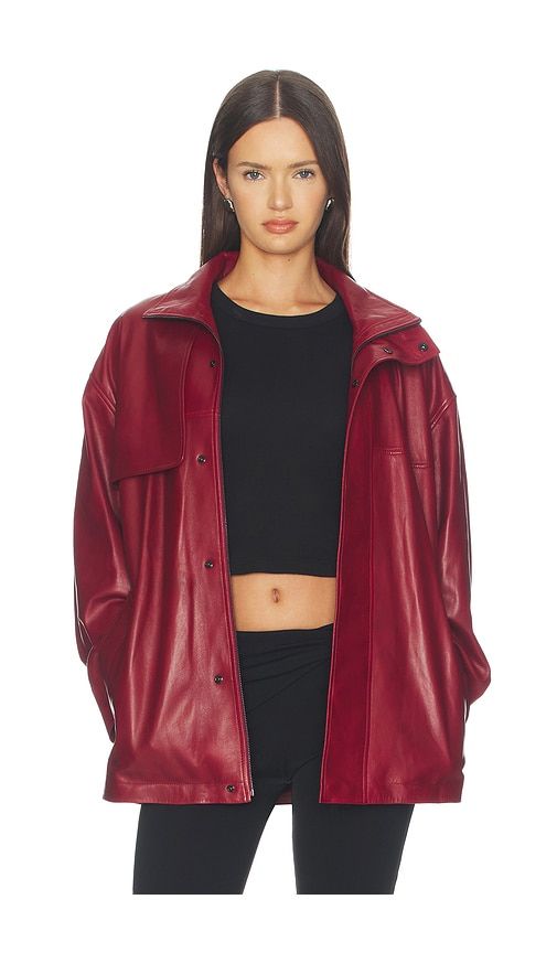 X Alexandra Leclerc The Alexandra Leather Trench in Red. - size L (also in S) - FRAME - Modalova
