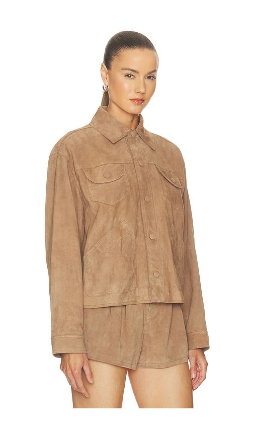 The Suede Utility Jacket in Tan. - size M (also in S, XS) - FRAME - Modalova