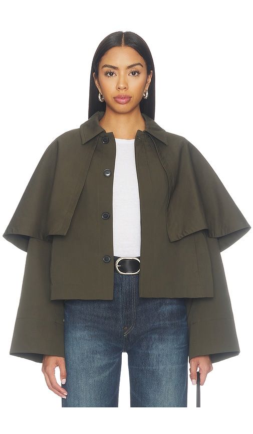 The Paddock Cape Jacket in Green. - size L (also in M, S, XS) - FRAME - Modalova