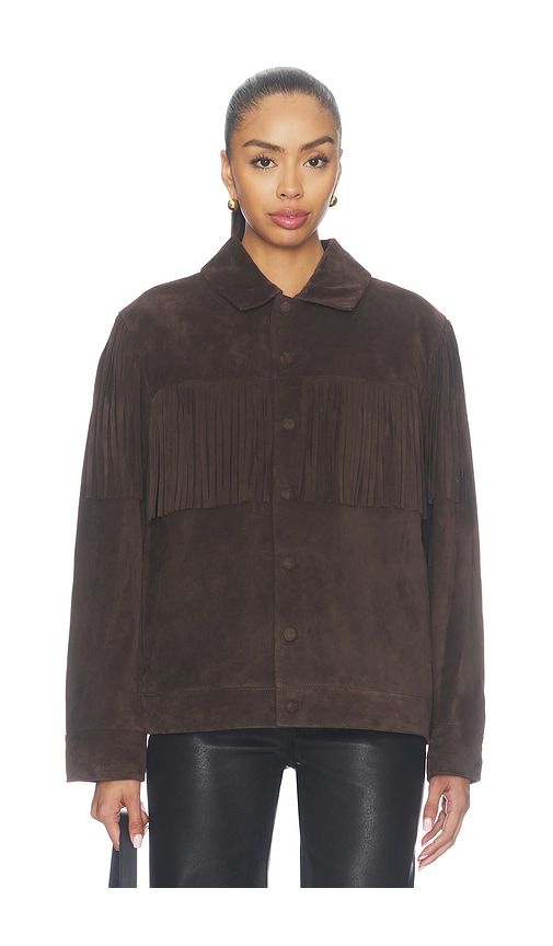The Suede Rodeo Jacket in Brown. - size L (also in M, S, XS) - FRAME - Modalova
