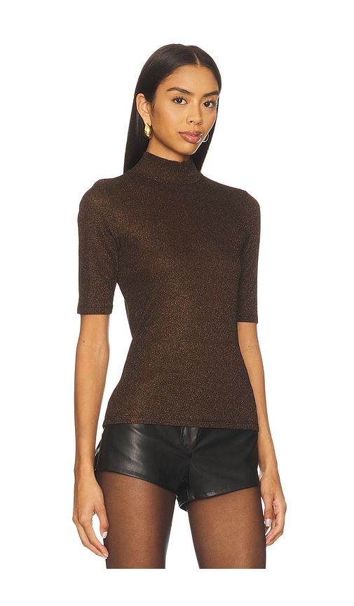 Lurex Crew Tee in Brown. - size L (also in M, S) - FRAME - Modalova