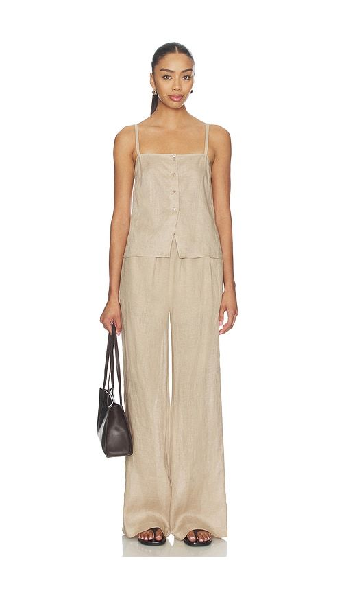 The Linen Button Cami in . Taglia L. Also in M, S, XS - FRAME - Modalova