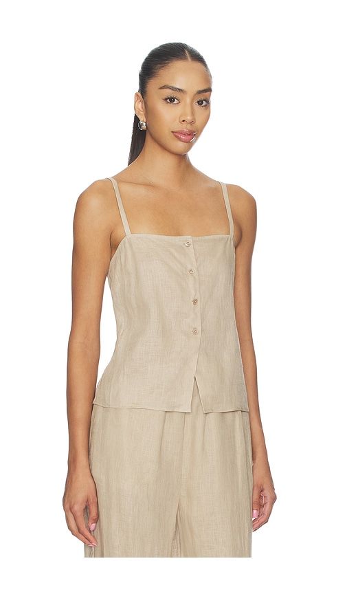 The Linen Button Cami in Beige. - size L (also in M, S, XS) - FRAME - Modalova