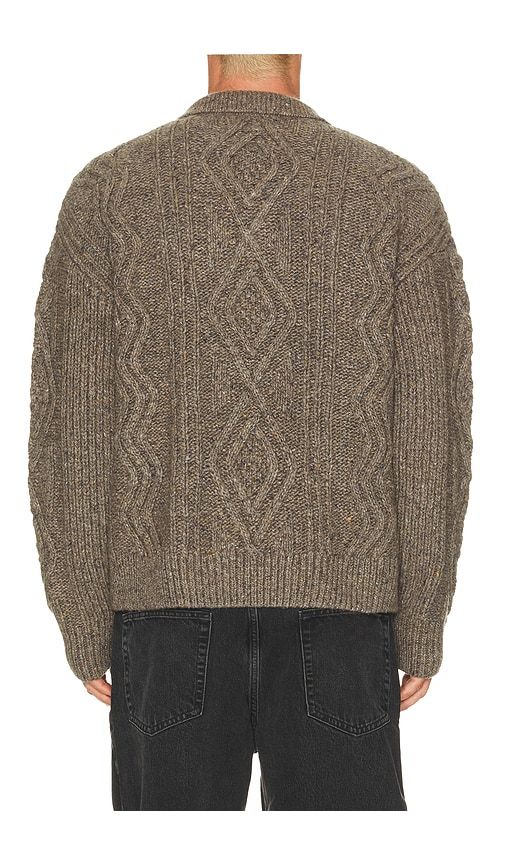 Cable Polo Sweater in Brown. - size L (also in M, S, XL/1X, XXL/2X) - FRAME - Modalova