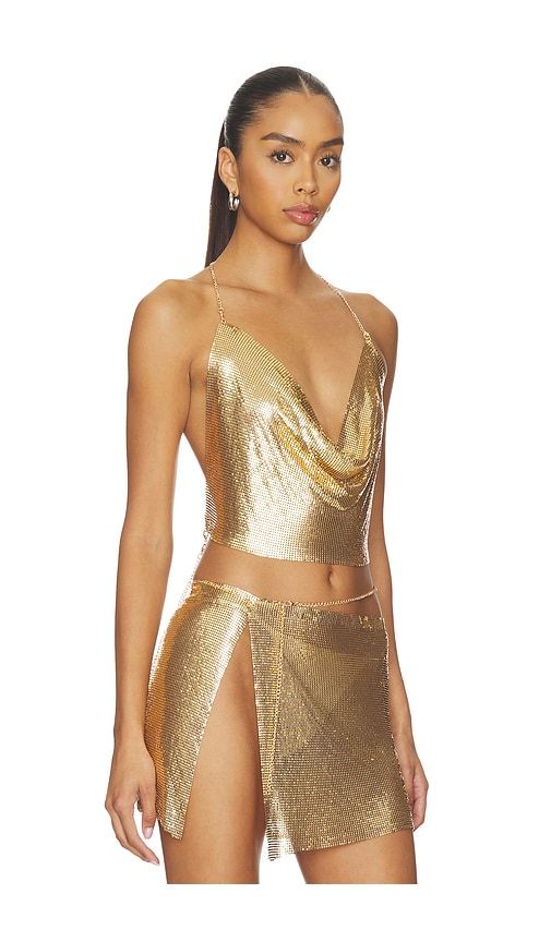 Aura Glomesh Top in Metallic - FAE - Modalova