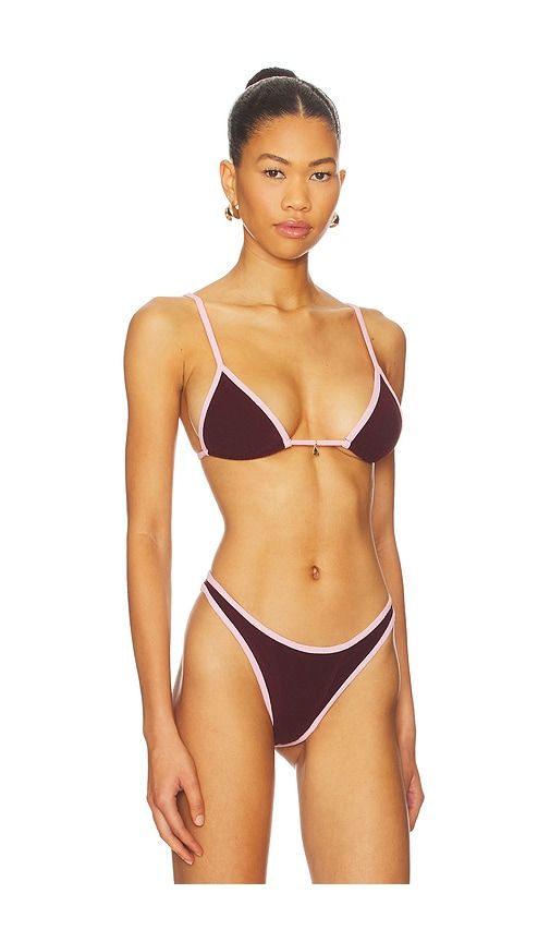 Lumi Triangle Bikini Top in Wine. - size L (also in M, S, XS) - FAE - Modalova