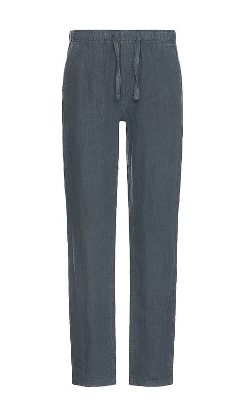 Linen Drawstring Pants in Navy. - size L (also in M, S, XL/1X) - Faherty - Modalova