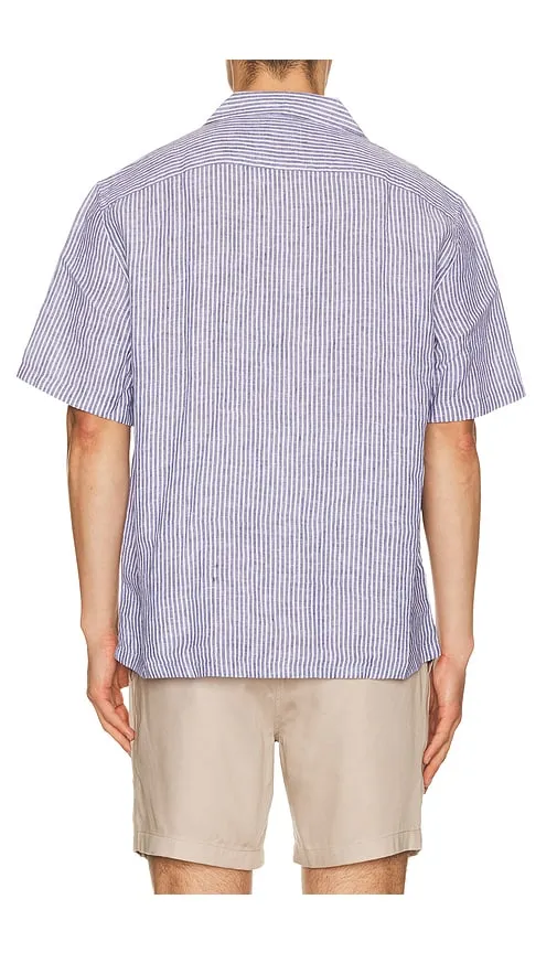 Short Sleeve Laguna Linen Camp Shirt in Blue. - size L (also in M, S, XL/1X) - Faherty - Modalova