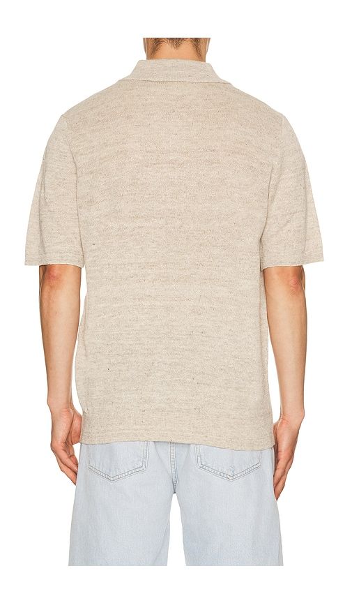 Short Sleeve Linen Sweater Polo in Brown. - size S (also in XL/1X) - Faherty - Modalova