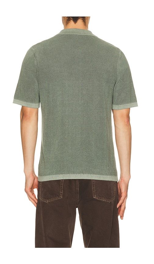 Short Sleeve Sunwashed Knitted Shirt in Olive. - size L (also in M, S) - Faherty - Modalova