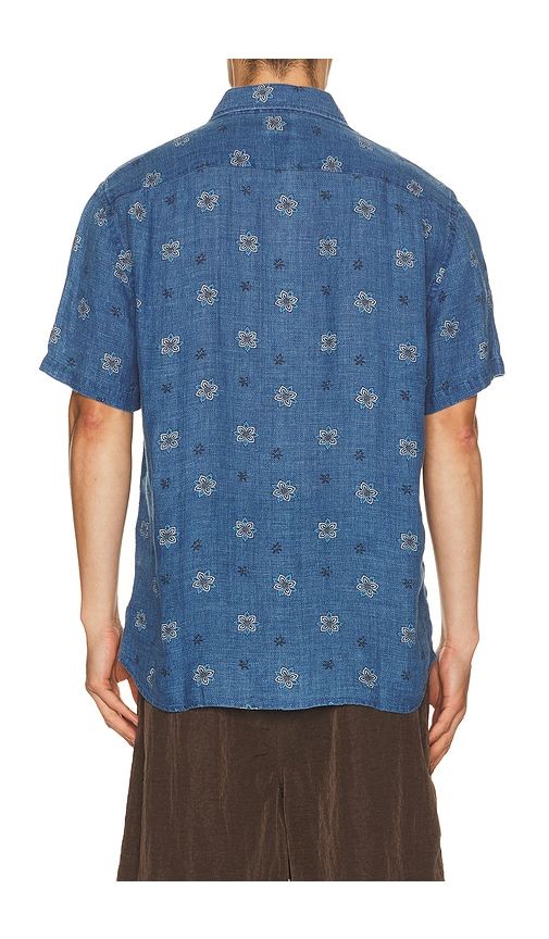 Short Sleeve Palma Linen Shirt in Blue. - size L (also in M, S, XL/1X) - Faherty - Modalova