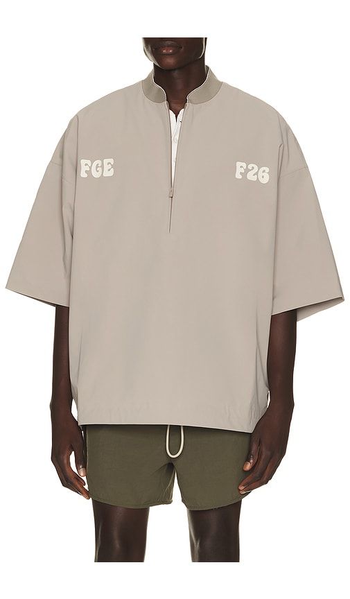 Half Zip Baseball Shirt in Grey. - size L (also in M, S, XS) - Fear of God ESSENTIALS - Modalova