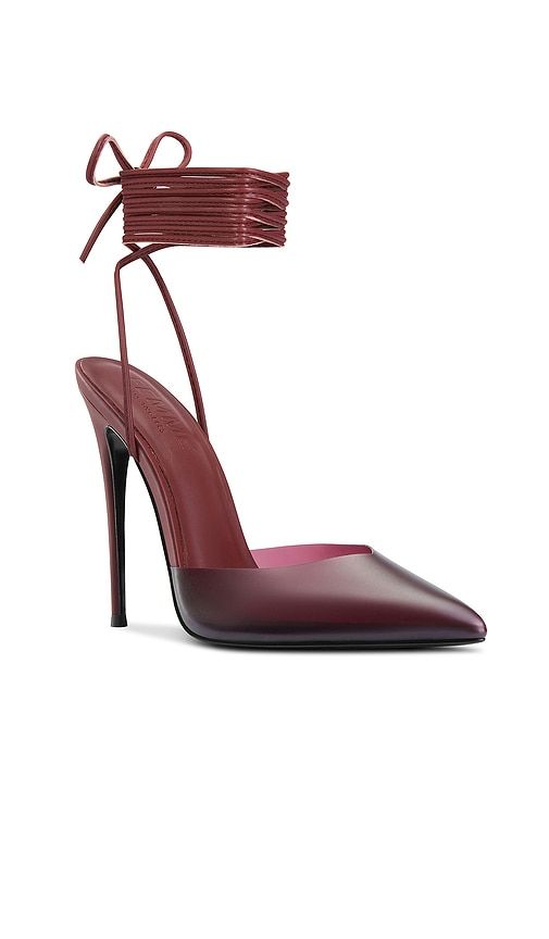 Luisa Lace Up Pump in Burgundy. - size 10 (also in 5) - FEMME LA - Modalova