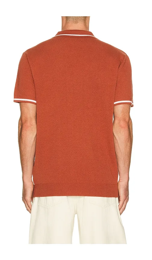 Neptune Seawool Sweater Polo in Brick. - size L (also in S, XL/1X) - Fair Harbor - Modalova