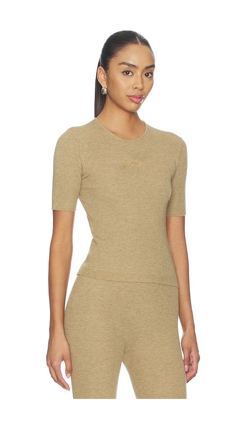 Signature Rib Knit Fitted Short Sleeve Tee in Tan. - size S (also in XS) - Fear of God ESSENTIALS - Modalova
