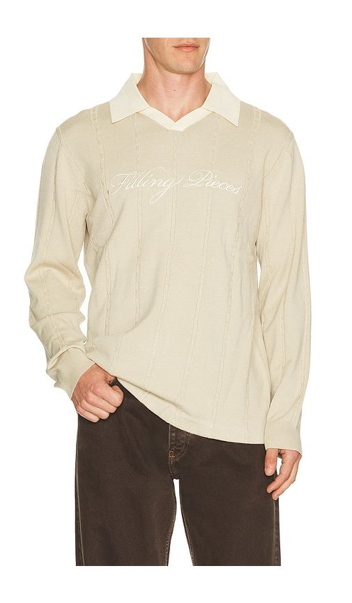 Knit Football Jersey in Beige. - size L (also in M, S, XL/1X) - Filling Pieces - Modalova