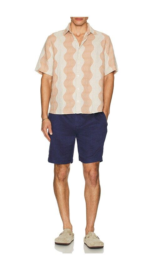 Felipe Linen Shorts in Navy. - size 30 (also in 32, 34, 36) - Frescobol Carioca - Modalova